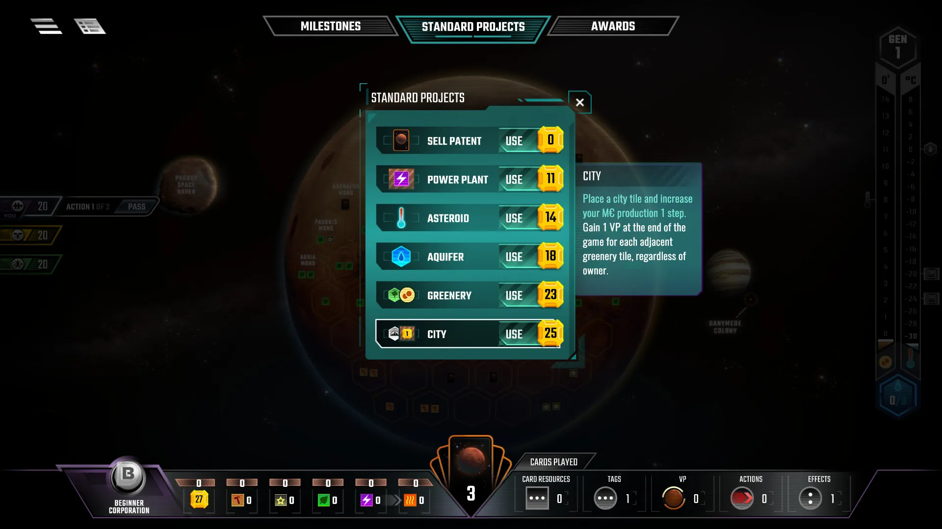 Terraforming Mars スクリーンショット