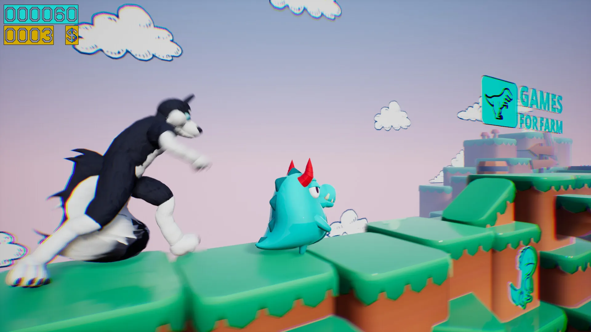 Dino running from a FURRY: GAMESFORFARM スクリーンショット