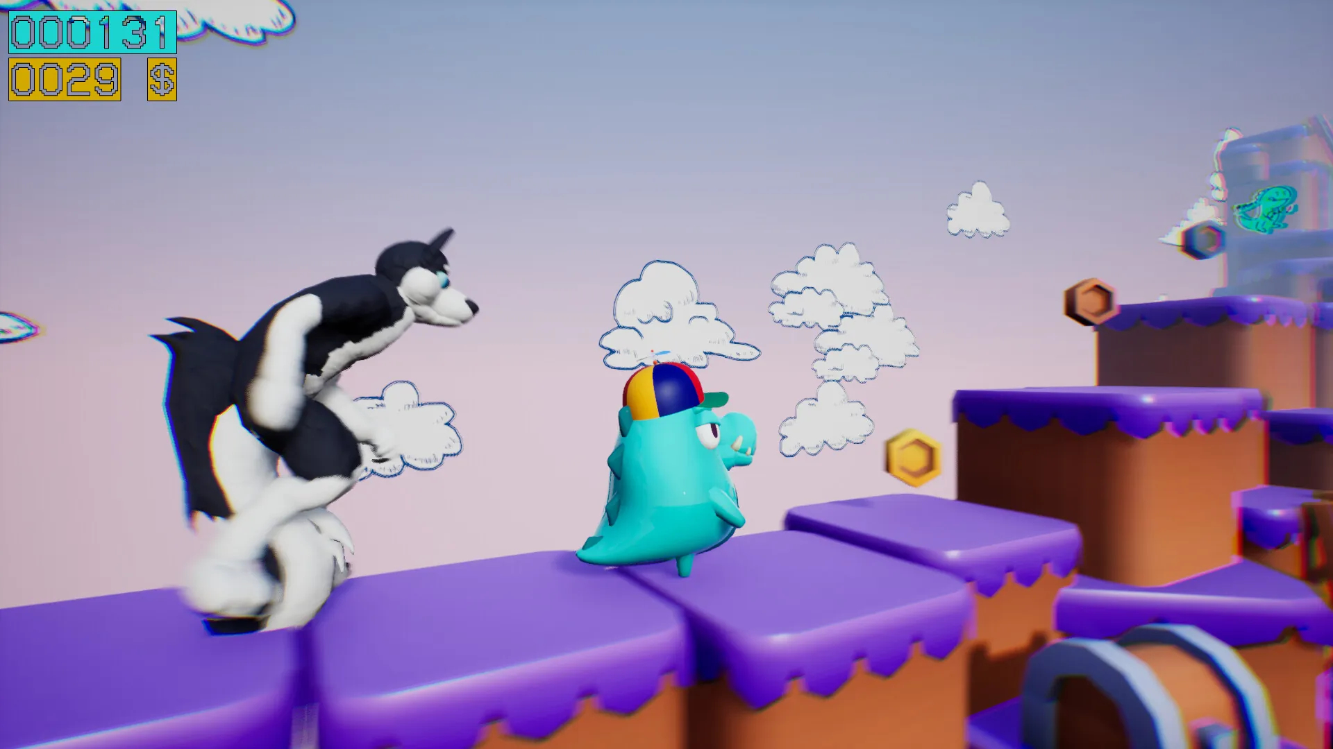 Dino running from a FURRY: GAMESFORFARM スクリーンショット