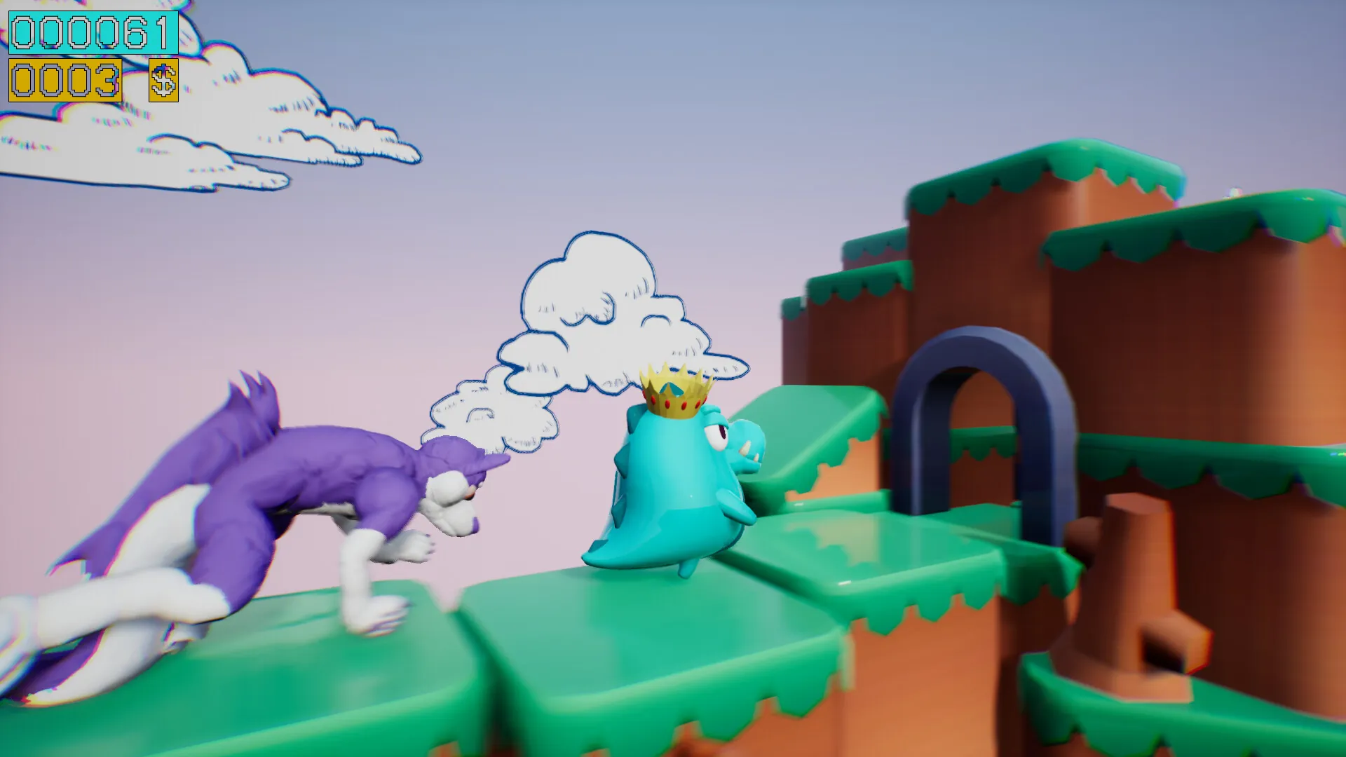 Dino running from a FURRY: GAMESFORFARM スクリーンショット